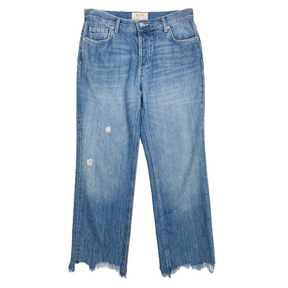 We The Free People Maggie Mid-Rise Straight Leg Crop Jean Sequoia Blue 27 - Picture 1 of 9